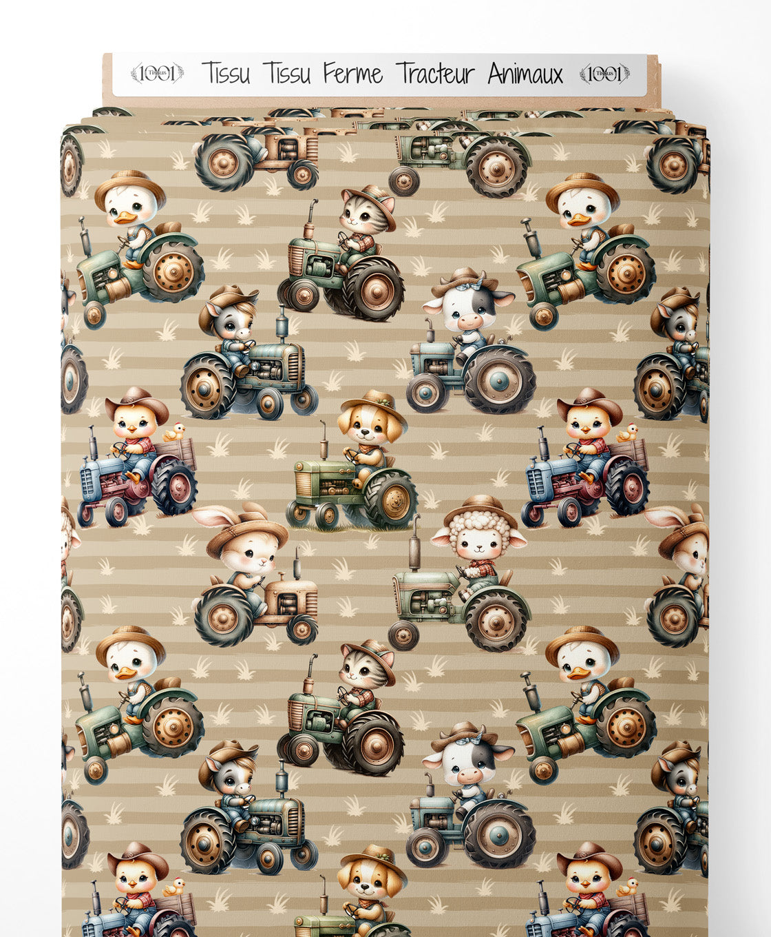 Tissu - Tissu Ferme Tracteur Animaux
