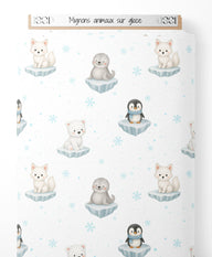 Tissu - Mignons animaux sur glace