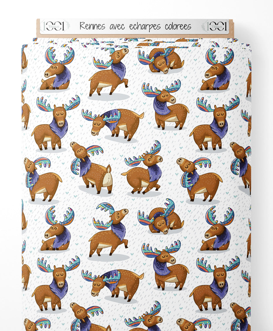 Tissu - Rennes avec écharpes colorées