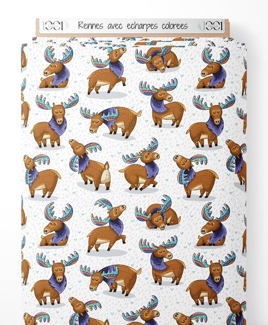 Tissu - Rennes avec écharpes colorées