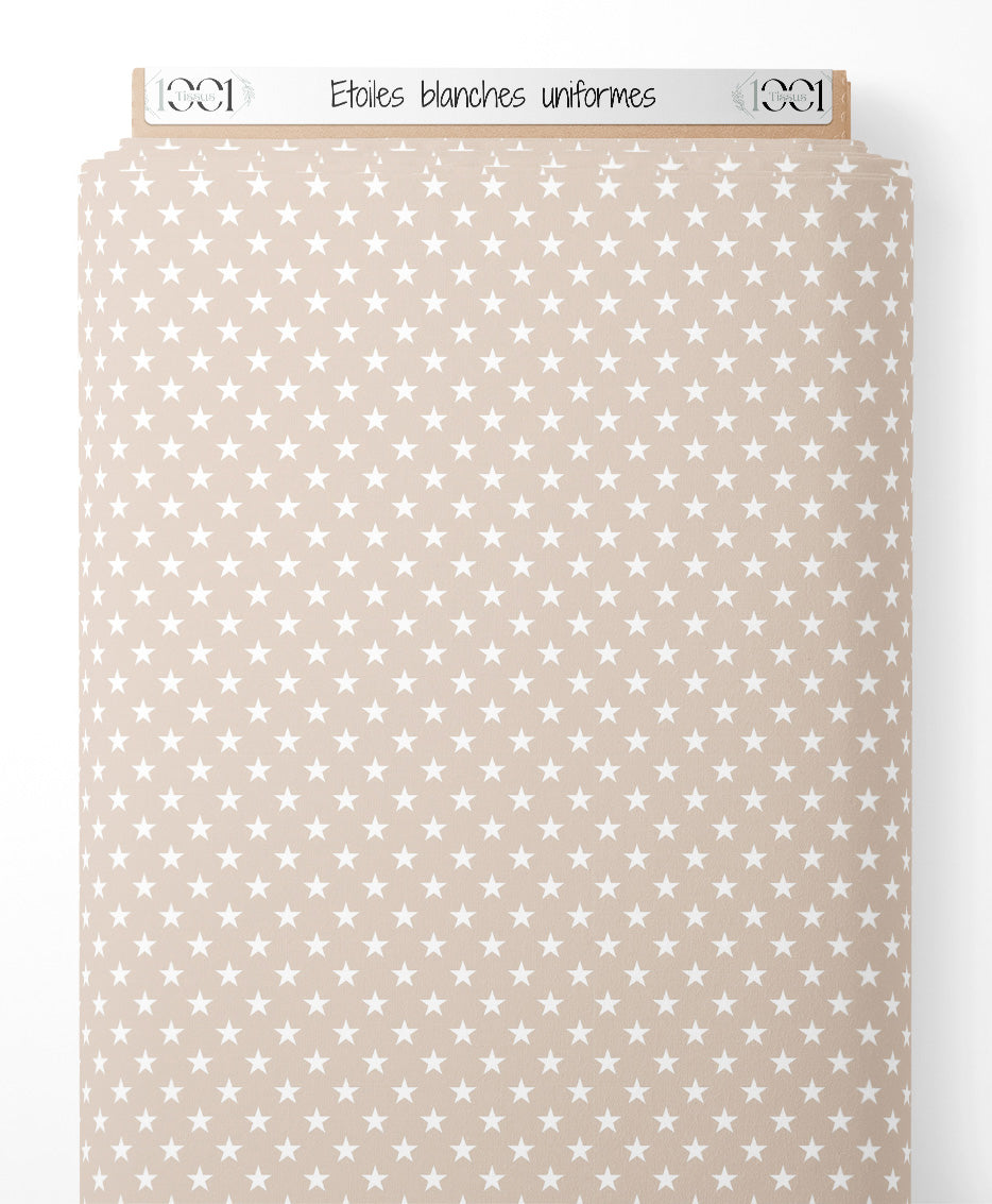 Tissu - Étoiles blanches uniformes