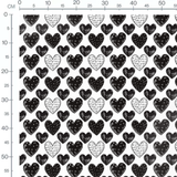 Tissu - Tissu Coeur Graphique Blanc