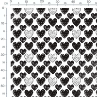 Tissu - Tissu Coeur Graphique Blanc