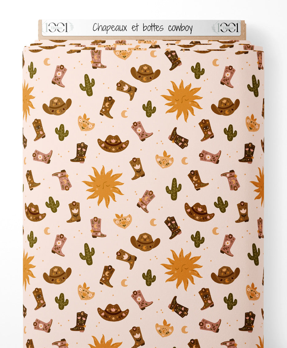 Tissu - Chapeaux et bottes cowboy