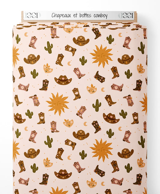 Tissu - Chapeaux et bottes cowboy
