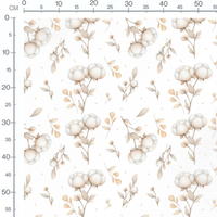Tissu - Fleurs de coton beige