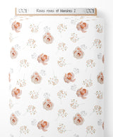 Tissu - Roses roses et blanches 2