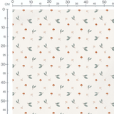 Tissu - Champignons orange et baies
