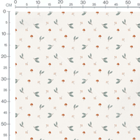 Tissu - Champignons orange et baies