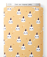 Tissu - Chats avec chapeaux pointus