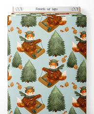 Tissu - Renards sur luges