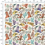 Tissu - Motifs western colorés