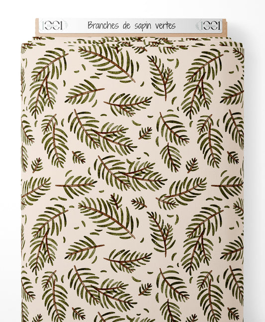 Tissu - Branches de sapin vertes