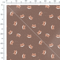 Tissu - Renards et pois marron