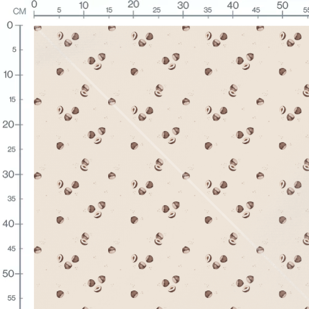 Tissu - Noisettes et taches brunes