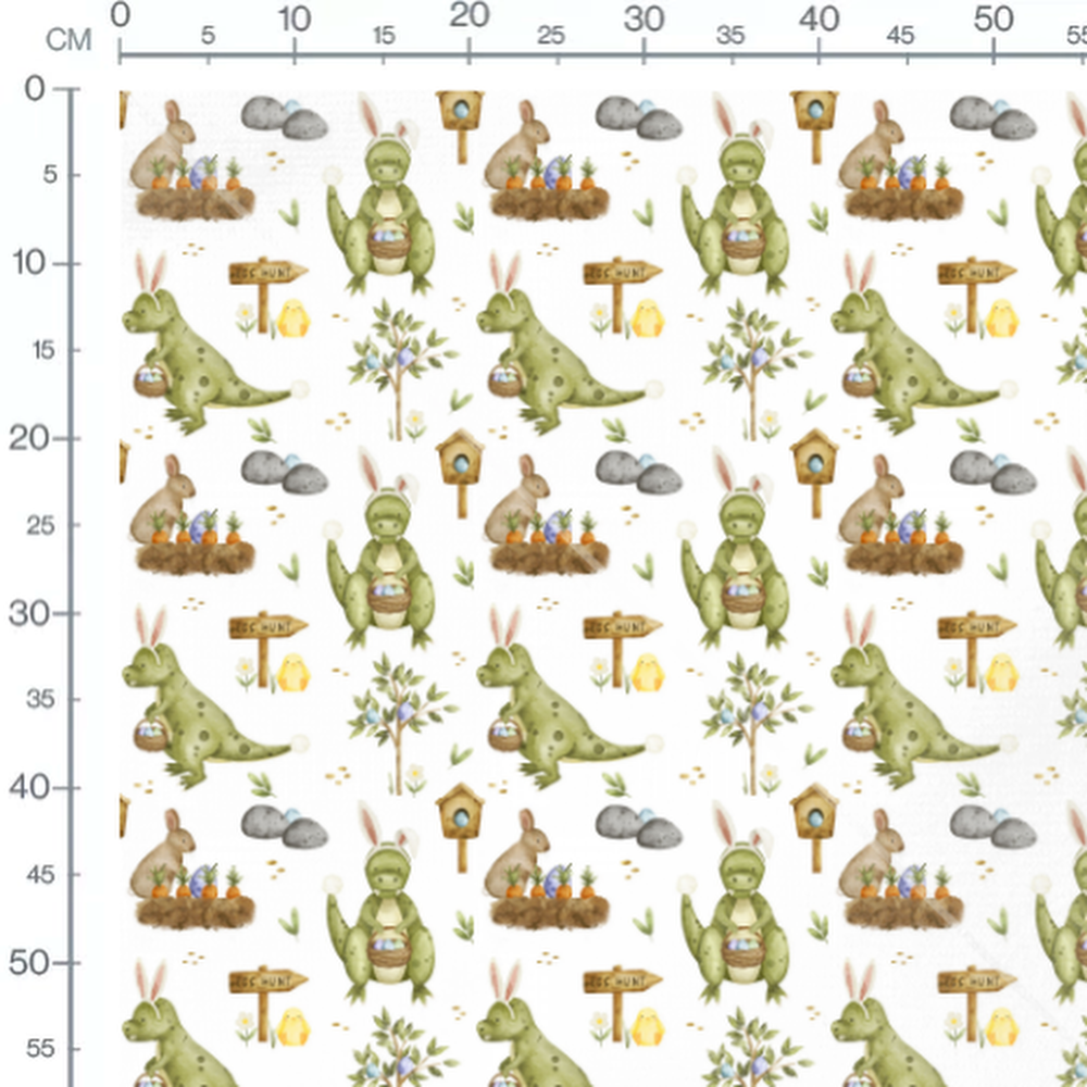 Tissu - Dinosaures et lapins de Pâques