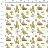 Tissu - Dinosaures et lapins de Pâques