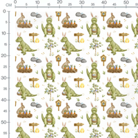 Tissu - Dinosaures et lapins de Pâques