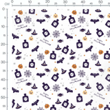Tissu - Motifs Halloween sur fond blanc