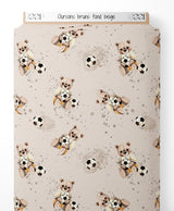Tissu - Oursons bruns sur fond beige