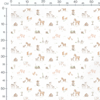 Tissu - Animaux de ferme en tons doux