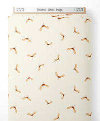 Tissu - Graines ailées beige