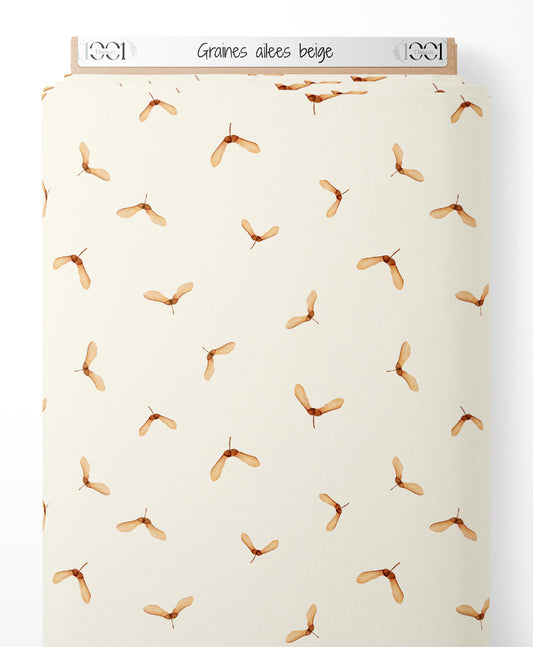 Tissu - Graines ailées beige