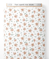 Tissu - Fleurs aquarelle roses délicates