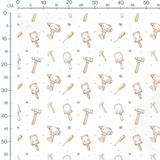 Tissu - Outils souriants pastel