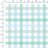 Tissu - Carreaux pastel verts et bleus