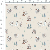 Tissu - Animaux festifs dans la neige