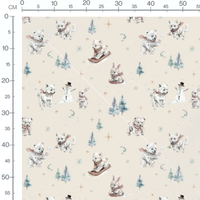 Tissu - Animaux festifs dans la neige