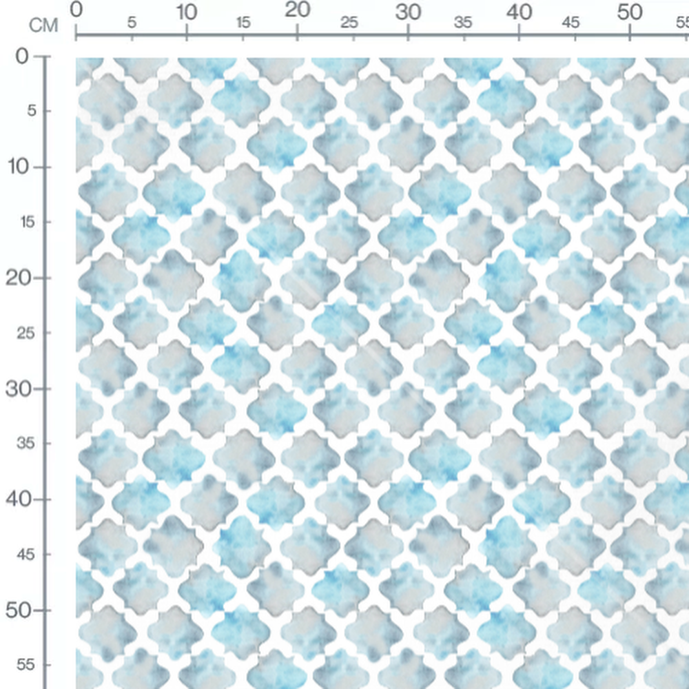 Tissu - Motifs bleus aquarelle