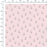 Tissu - Pingouins sur fond rose