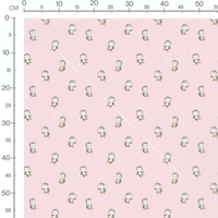 Tissu - Pingouins sur fond rose