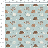 Tissu - Tortues géométriques sur bleu