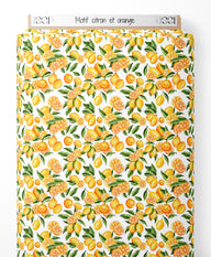 Tissu - Motif citron et orange