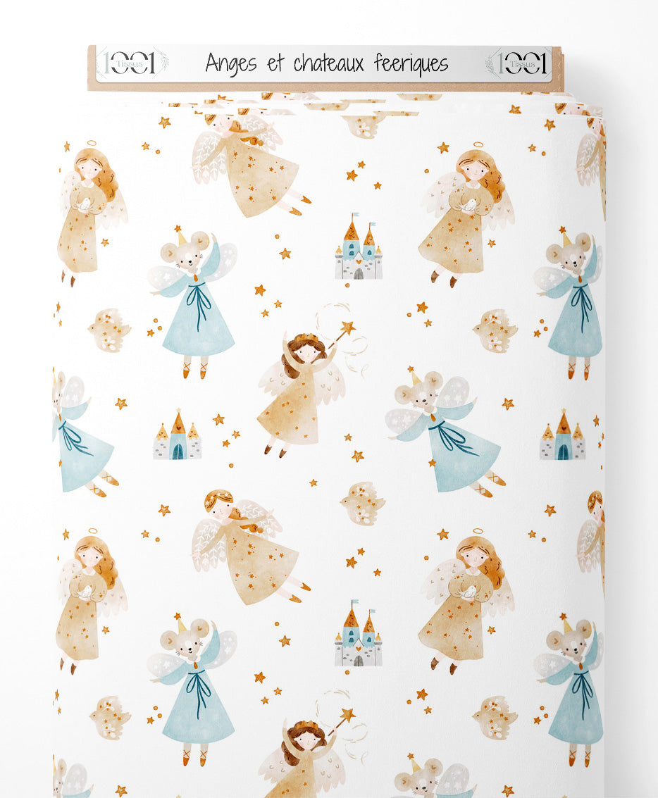Tissu - Anges et châteaux féeriques