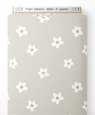 Tissu - Fleurs blanches simples et épurées