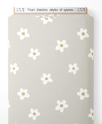 Tissu - Fleurs blanches simples et épurées