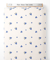 Tissu - Baies bleues sur fond crème