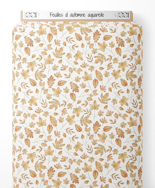 Tissu - Feuilles d'automne aquarelle