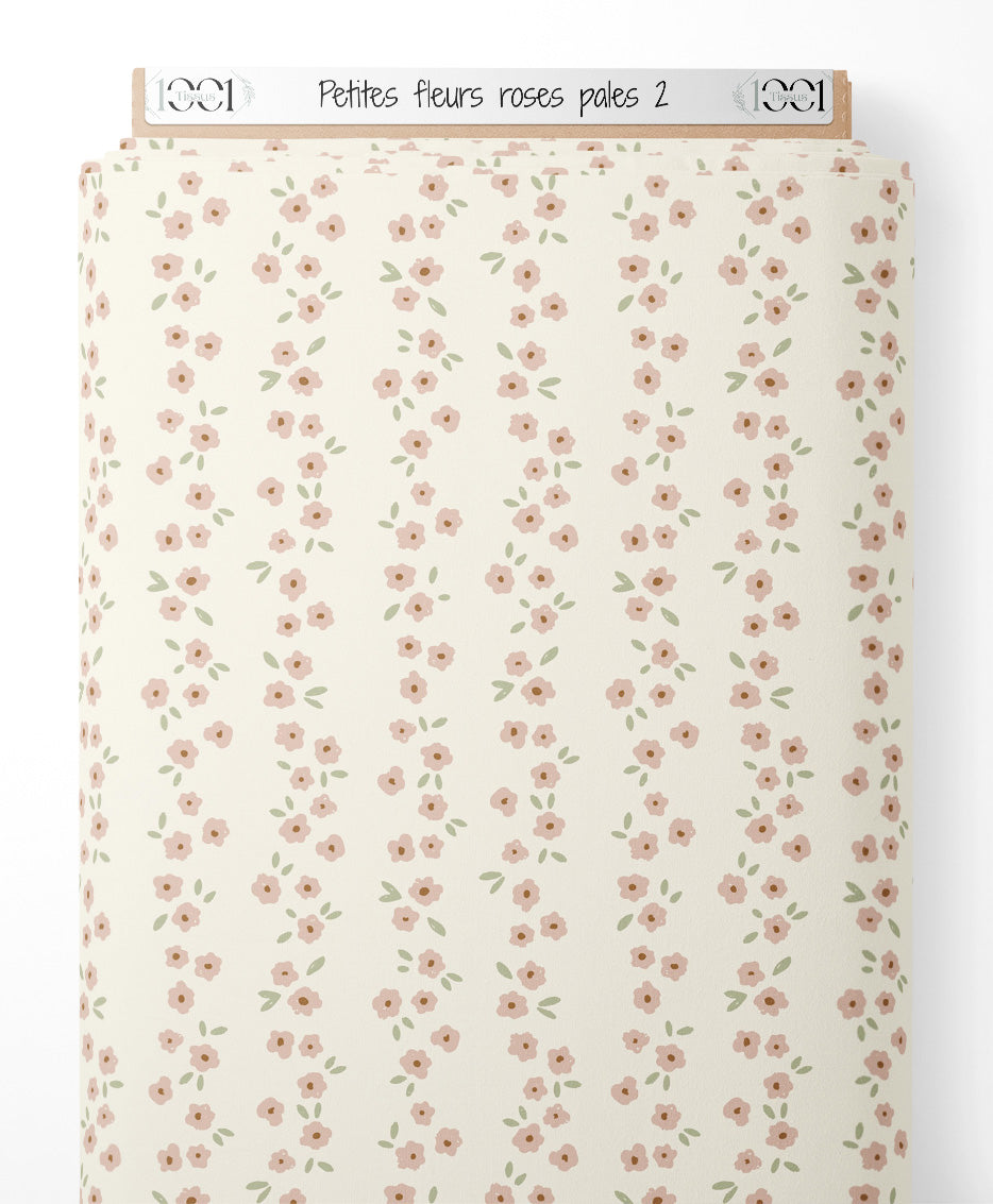 Tissu - Petites fleurs roses pâles 2