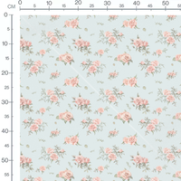 Tissu - Roses roses sur fond bleu