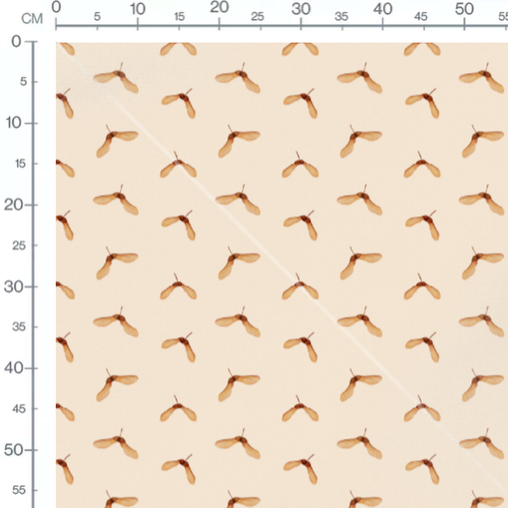 Tissu - Graines d'érable beige