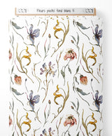 Tissu - Fleurs pastel sur fond blanc 5