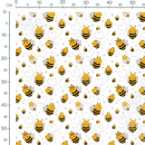 Tissu - Abeilles joyeuses et étoiles