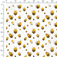 Tissu - Abeilles joyeuses et étoiles