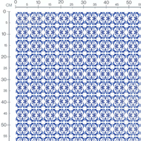 Tissu - Arabesques bleues sur blanc
