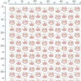 Tissu - Lapins roses et fleurs blanches 2